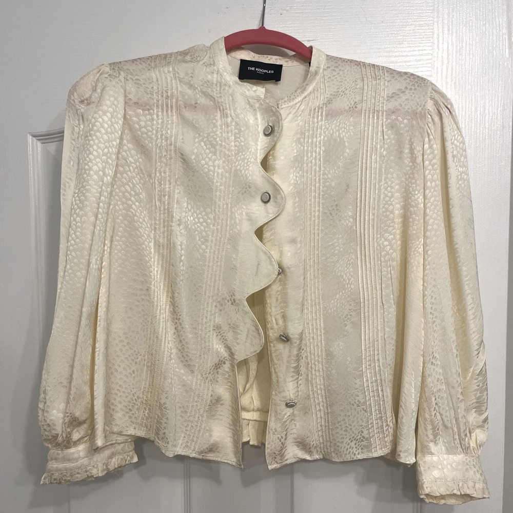 ***The Kooples*** Scalloped Hem White Blouse